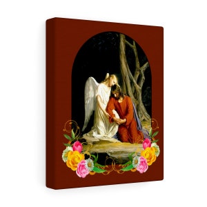Canvas Art - Jesus In The Garden With The Angel - Print On Canvas - Carl Bloch - Religious Canvas - Religious Wall Art - Jesus Art