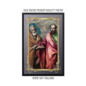 Saint Peter and Saint Paul - religious poster - from a painting by El Greco - St Peter - St Paul - christian art