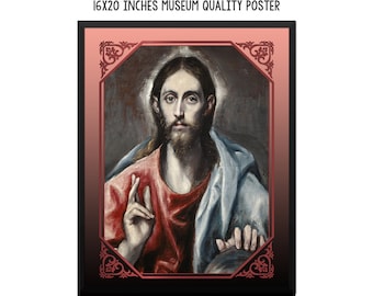 Jesus Christ blessing - religious wall art - Religious Poster - Jesus wall art - Christian gifts - Religious Art