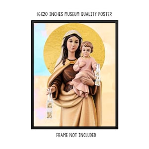 Our Lady of Mount Carmel - 2 sizes HQ religious poster - catholic wall art - Art print - Virgin of Carmel - Carmelites