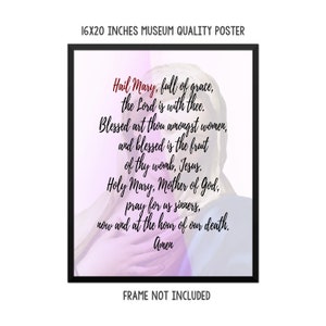Hail Mary Prayer - Ave Maria - Art Print - Poster - Catholic Prayer - Catholic Wall Art - Religious Wall Decor - Prayers