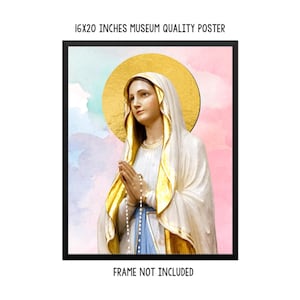 Our Lady of Lourdes - 2 sizes HQ religious poster - catholic wall art - Art print - The Blessed Virgin of Lourdes