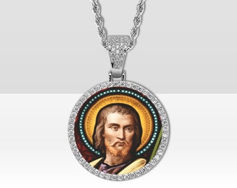 Silver or Gold - Saint Jude Thaddeus - Catholic Pendant - Rope Chain included - 4 sizes - Religious Necklace - Holy Art - St Jude Apostle