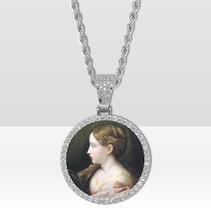 Silver or Gold - Saint Barbara Martyr - Catholic Pendant - Rope Chain 4 sizes - Religious Necklace - St Barbara necklace - Saints Art