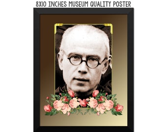 St Maximilian Kolbe - catholic poster - saints serie - religious wall art - Saint Maximilian Kolbe - art print