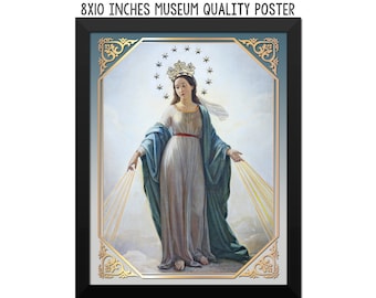 Catholic Wall Art the Virgin of the Rosary of Pompei | Etsy