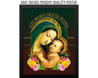 Our Lady of Good Counsel - catholic poster - religious wall art - Virgin and Child art print - catholic posters