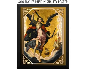 大天使ミカエル　陶板画　アンティーク　レプリカ　ドイツ　ミュージアムグッズ 大天使ミカエル 陶板画 アンティーク レプリカ ドイツ