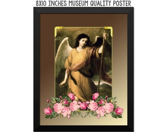 St Raphael the Archangel - religious poster - religious artwork - saints serie art print - Saint Raphael - catholic saints