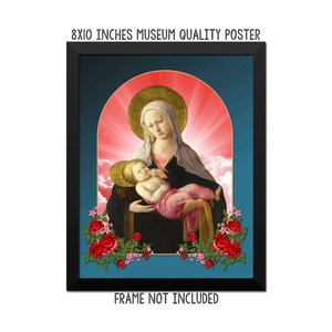 Catholic wall art - Virgin and Child - religious poster - catholic home decor - Mother and Child - Virgin Mary art