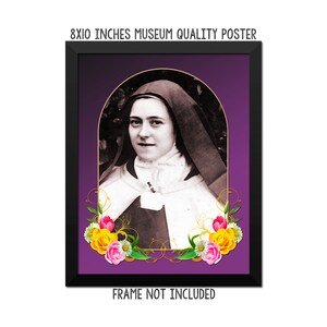 St Therese of Lisieux - religious poster - catholic artwork - saints serie art print - Saint Therese - Little Flower