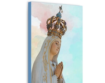 HQ Print on Canvas - Our Lady of Fatima - Religious Wall Art - 3 Sizes - Ready To Hang - Virgin Mary Canvas - Catholic wall art - Holy gifts