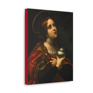 HQ Print on Canvas - Saint Mary of Magdala - Catholic Wall Art - 3 Sizes - Ready To Hang - Magdalene Carlo Dolci - Religious home decor