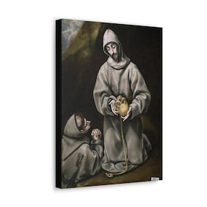 St Francis of Assisi Print on Canvas - Catholic Wall Art - 3 Sizes - Ready To Hang - Saint Francis Wall Art - Religious Art - El Greco
