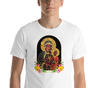 Catholic t shirt - Our Lady of Czestochowa - Black Madonna - catholic apparel - religious t shirts - Virgin Mary shirt