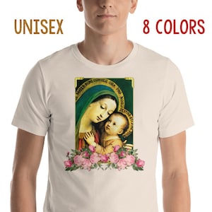 Our Lady of Good Counsel T-Shirt - 8 colors available - Short-Sleeve UNISEX T-Shirt - Virgin Mary T-Shirt - catholic gifts