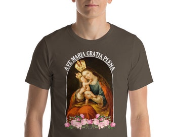 Catholic apparel - Our Lady of Brezje - Short-Sleeve Unisex T-Shirt - catholic t shirt - religious t shirts - faith shirt