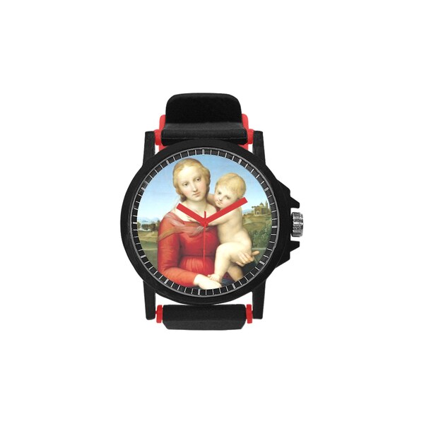 Unisex Watch - Virgin Mary - Madonna and Child by Raffaello - Religious gifts - Unisex Silicone Strap Plastic Watch - Devotional gifts