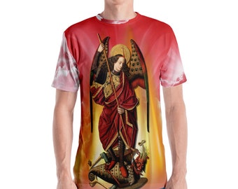 Men's T-shirt - Saint Michael the Archangel - religious t-shirt - holy art - gift for him - catholic t-shirt - St Michael T-shirt