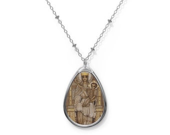 Catholic gift - Virgin of Walsingham - Brass pendant and necklace chain - Catholic jewelry - Religious gifts - catholic pendant