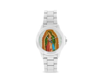 Religious Watch - The Blessed Virgin of Guadalupe - Wrist Watch - Unisex Stainless Steel - Catholic gift idea - Christian gifts Virgin Mary