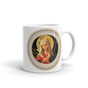 Religious Mug - Virgin Mary Extreme Humility - religious art - Virgin Mary Mug - Virgin Mary art - religious gifts