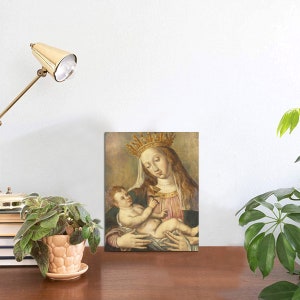 Religious Icon - Madonna and Child - Photo Panel for Tabletop Display 6&quot;x8&quot; - Antwerp School - Religious Icons - Mother Mary - Virgin Mary
