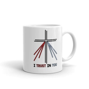 Divine Mercy Cross - Ceramic Mug - catholic gifts - home decor - religious mugs - Divine Mercy Mug - gift for catholic