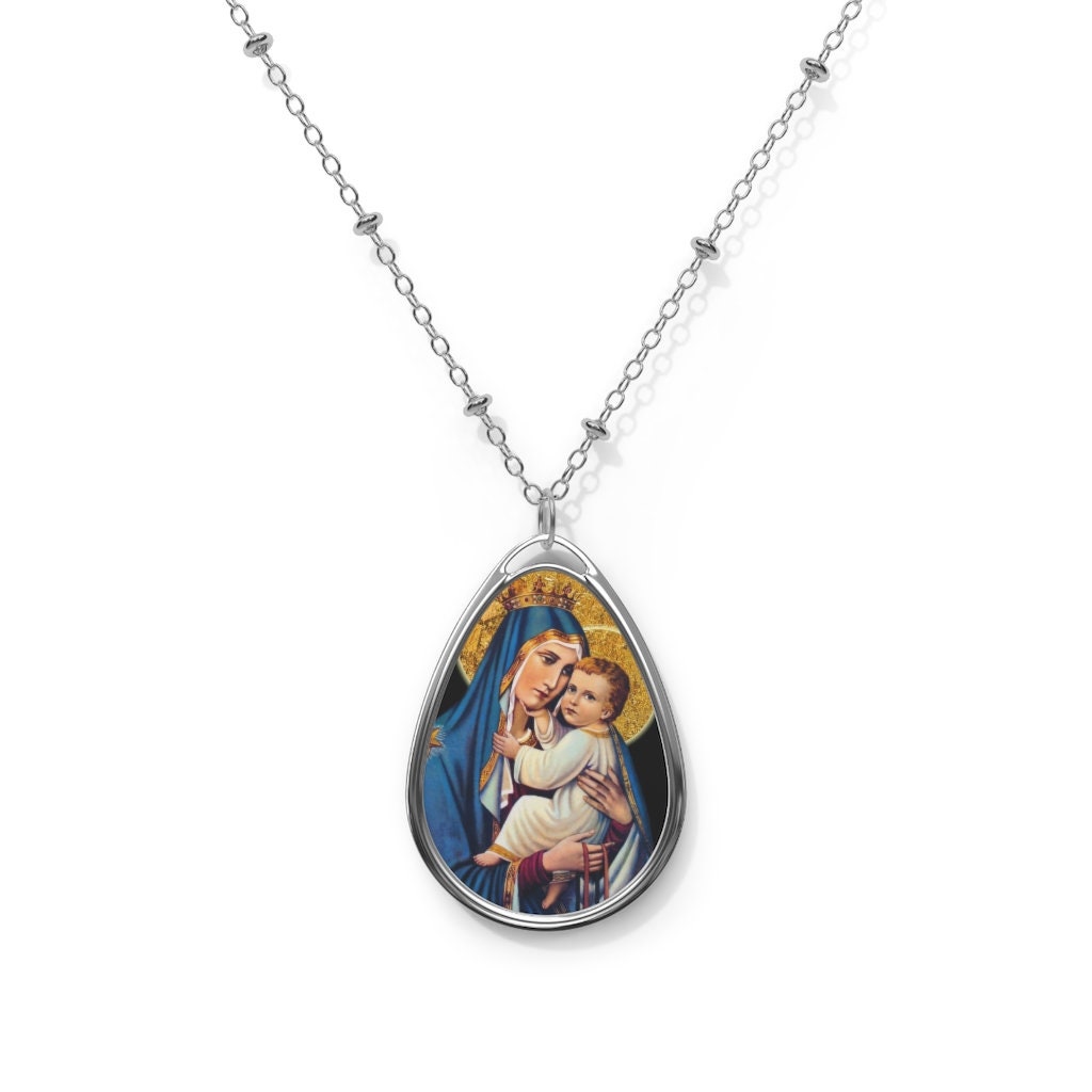 Catholic Gift - Our Lady of Mount Carmel - Brass Pendant and Necklace ...
