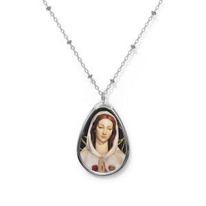Catholic gifts - Virgin Mary the Mystical Rose - Catholic necklace - Religious pendant - Religious pendants - Holy art - Maria Rosa Mistica