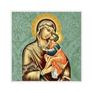 Virgin of Tenderness - Russian Style - Christian Sticker - Religious Art - Kiss-Cut Stickers - Holy Mary