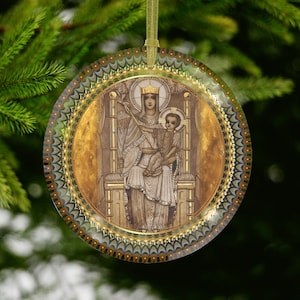 Catholic gifts - Virgin of Walsingham - Glass Ornament - Tree Ornaments - Religious Gifts - Our Lady of Walsingham