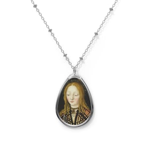 Religious gift - Saint Genevieve of Paris - Catholic necklace - Christian pendant - Devotional - Holy art - Religious icon for him for her