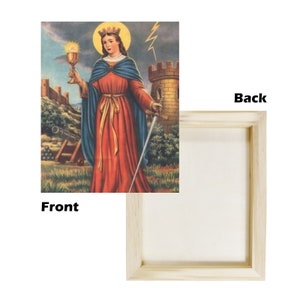Religious Art on Wood - Saint Barbara - Wood Print  - Catholic gifts - Religious decor - St Barbara icon - Catholic gift ideas