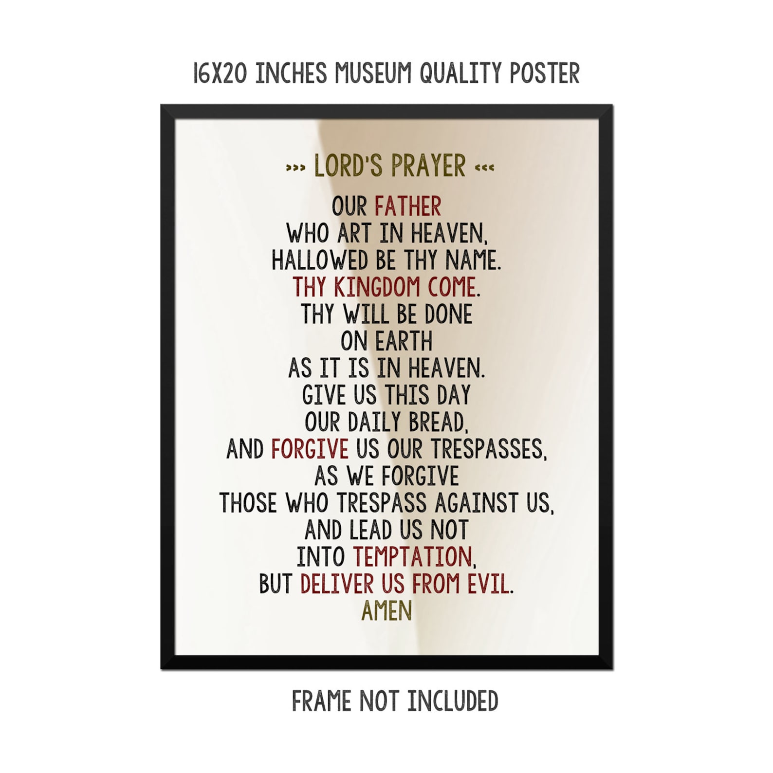 Lord's Prayer - Pater Noster - Art Print - Poster - Catholic Prayer ...