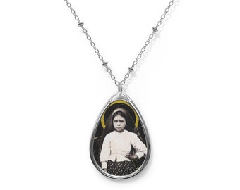 Catholic gift - Saint Jacinta Marto of Fatima - Brass pendant and necklace chain - Catholic jewelry - Religious gifts - catholic pendant