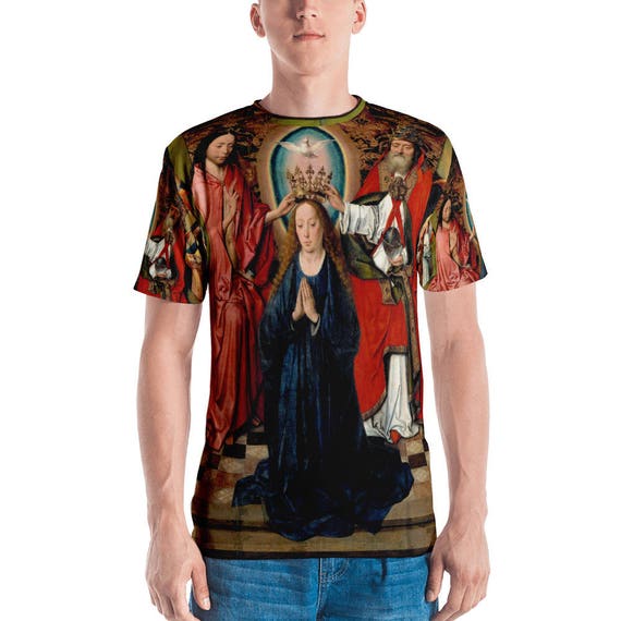 T-shirt Unisex Uomo Con Stampa 3D Beata Vergine Maria, Maniche Corte