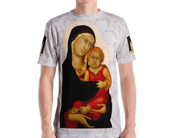 Religious Men's T-shirt - Virgin and Child - Madonna and Child - Catholic T Shirt - Religious Art - Religious icons - Religious shirts