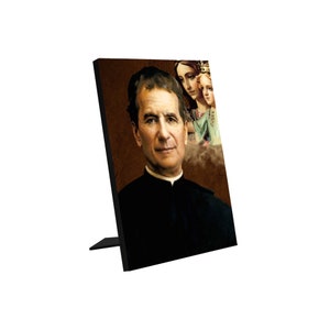 Religious icon - Saint John Bosco - Print on wood - TableTop Panel - Religious art - Don Bosco icon - Catholic saints