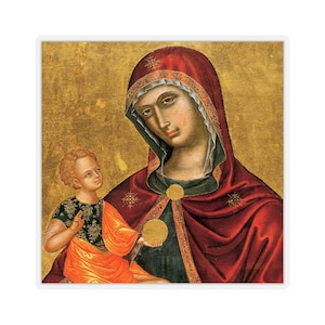 Virgin Mary Sticker - Mother of Consolation - Religious gifts - Holy Art - Mother Mary - Madonna and Child icon