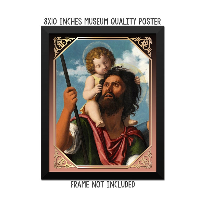 Saint Christopher  catholic saints serie  museum quality image 0
