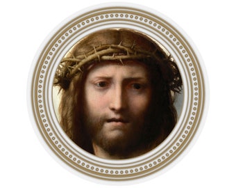 Pegatina Católica - La Cabeza de Jesucristo - Arte Santo - Pegatinas Religiosas - Santa Faz de Jesús - Pegatina de Jesús