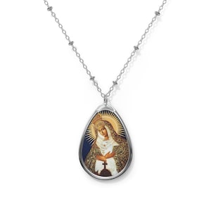 Catholic gift - Our Lady of the Gate of Dawn - Brass pendant and necklace chain - Catholic jewelry - Religious gifts - catholic pendant