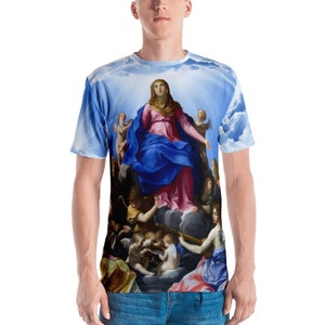 The Virgin Immaculate - Men&#39;s T-shirt - catholic t-shirt - holy art - gift for him - religious t-shirt - Virgin Mary shirt