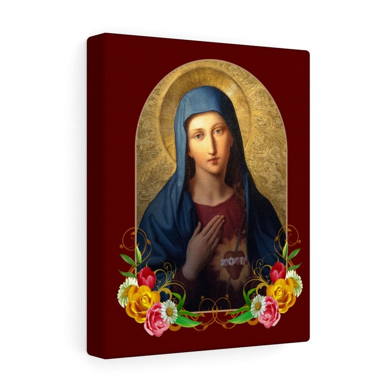 Catholic Wall Art Canvas the Immaculate Heart of the Etsy