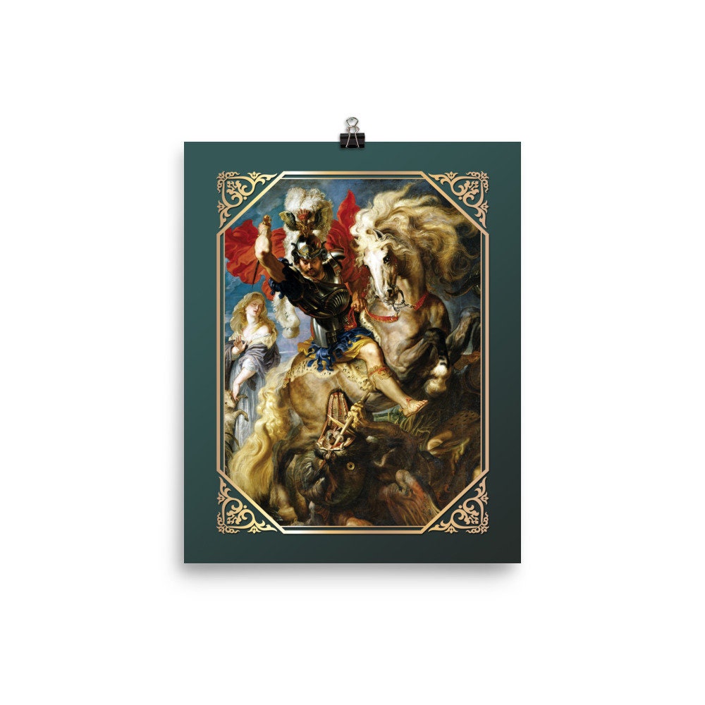 Saint George and the Dragon - Religious Posters - Art Print - St George ...