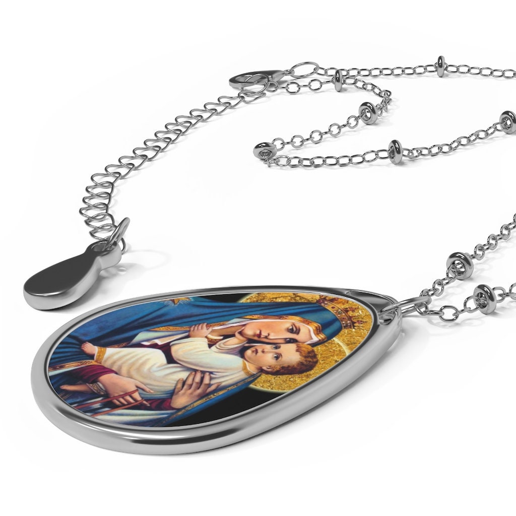 Catholic Gift - Our Lady of Mount Carmel - Brass Pendant and Necklace ...