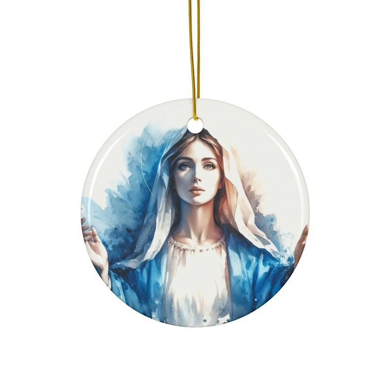 Ceramic Ornament for Christmas Tree Catholic Gifts Mother Mary