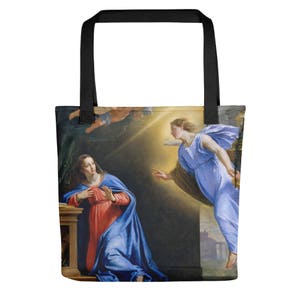 Jungfrau Maria Einkaufstasche - Die Verkündigung - religiöse Kunst - katholisches Geschenk für sie - Einkaufstaschen