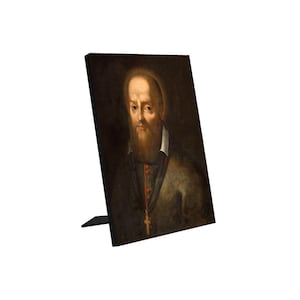 Cadeaux catholiques - Saint François de Sales - Icône chrétienne sur bois - Saint François de Sales panneau photo pour présentoir de table - Saints - Salésiens